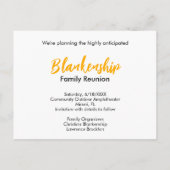 De aangepaste foto van de gezinshereniging slaat d aankondigingskaart (Achterkant)