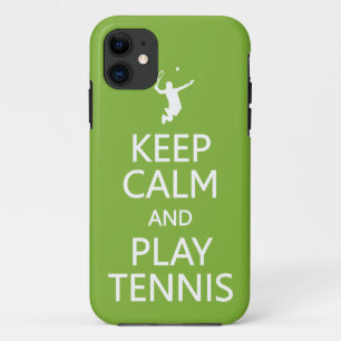De aangepaste iPhone-draagtas Calm & Play Tennis b iPhone 11 Hoesje