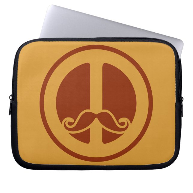 De aangepaste laptophoes van de Peace Stache Laptop Sleeve (Voorkant)