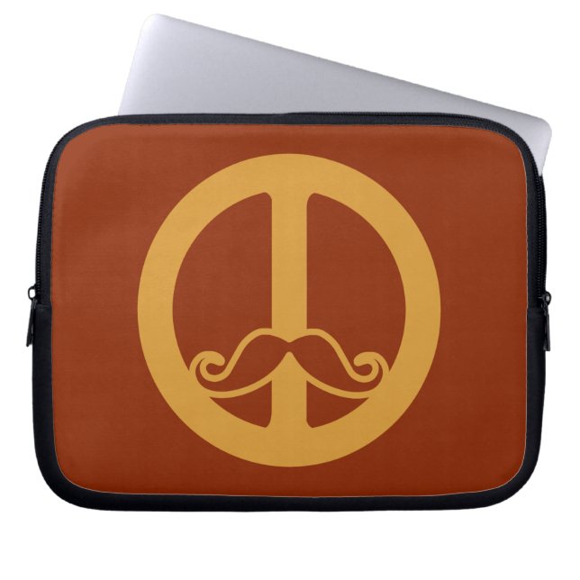 De aangepaste laptophoes van de Peace Stache Laptop Sleeve (Voorkant)