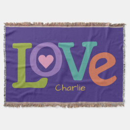 De aangepaste naam Colorful Love gooit deken