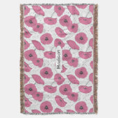 De aangepaste naam Poppy Flower Pattern werpen dek Deken (Voorkant Verticaal)