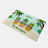 De Aangepaste naam van de ananassen van de knobbel Deurmat (Schuin)