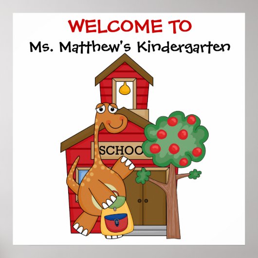 De Aangepaste School is Dino-riffic Welcome Poster (Voorkant)
