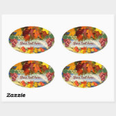 De aangepaste tekst van de Tijd oogsten Ovale Sticker (Vel)