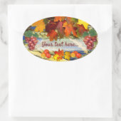 De aangepaste tekst van de Tijd oogsten Ovale Sticker (Tas)