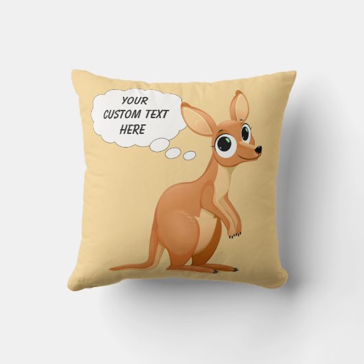 De aangepaste tekst van Kangaroo Cute Kangaroo wer Kussen (Achterkant)