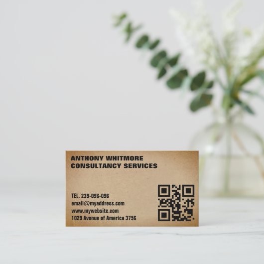 De aangepaste tempel QR-code kiest achtergrond Visitekaartje (Staand voorkant)