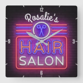 De aangewezen Stijl van de Neon Stijl van de Salon Vierkante Klok (Voorkant)