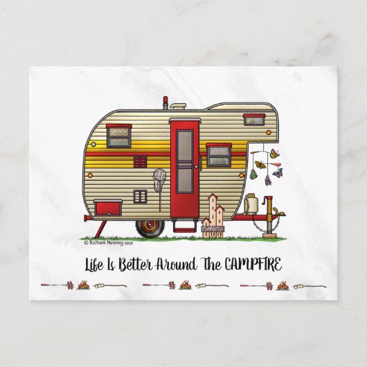 De Aanhangwagen HSH van de Kampeerauto van Briefkaart (Voorkant)