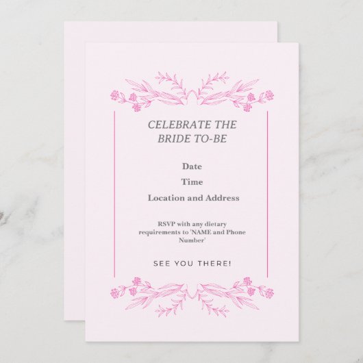 De Aankomende Bruid Vieren Kaart (Voorkant / Achterkant)