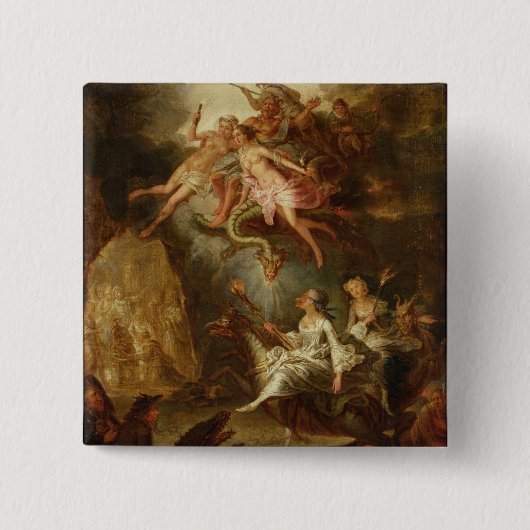 De aankomst in de Sabbat Vierkante Button 5,1 Cm (Voorkant)