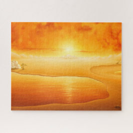 "De aankomst" surrealistische zonsondergang woesti Legpuzzel