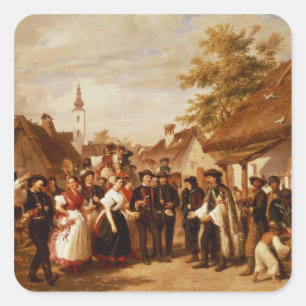 De aankomst van de Bride, 1856 Vierkante Sticker