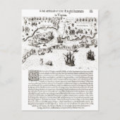 De aankomst van de Engelsen in Virginia Briefkaart (Voorkant)