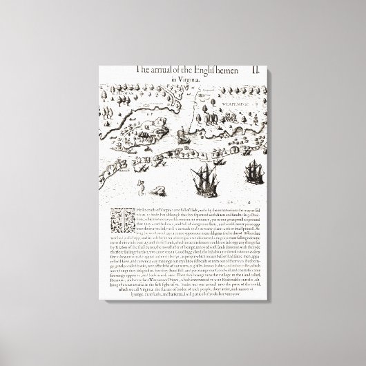 De aankomst van de Engelsen in Virginia Canvas Afdruk (Voorkant)