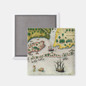 De aankomst van de Engelsen in Virginia Magneet (Voorkant / Achterkant)