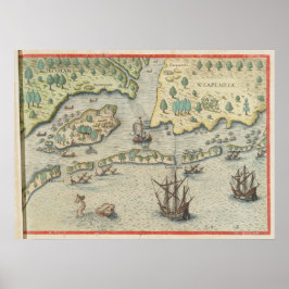 De aankomst van de Engelsen in Virginia Poster