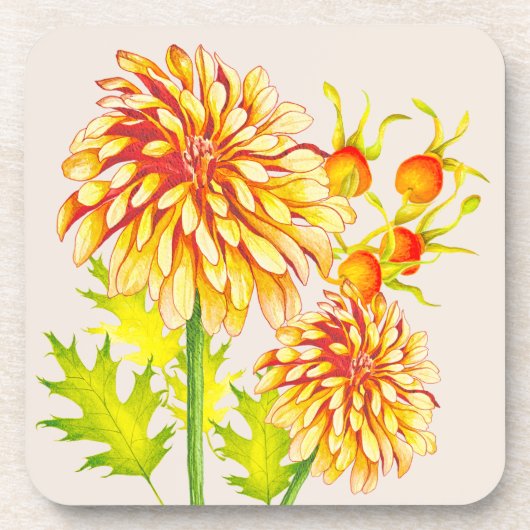 De Aankomst van de herfst op een Onderzetter Reeks (Voorkant)