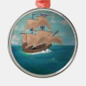 De aankomst van de Mayflower Metalen Ornament (Voorkant)