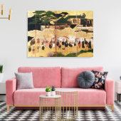 De aankomst van de Portugezen in Japan 2 Canvas Afdruk (Insitu (Woonkamer))