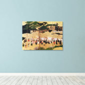 De aankomst van de Portugezen in Japan 2 Canvas Afdruk (Insitu (Houten vloer))