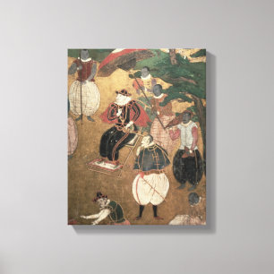 De aankomst van de Portugezen in Japan 2 Canvas Afdruk