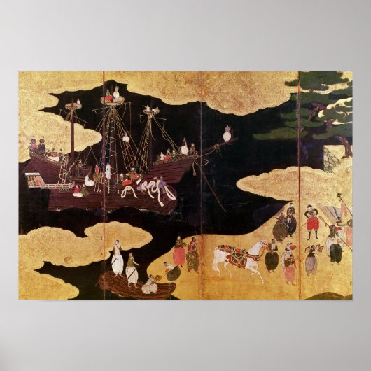 De aankomst van de Portugezen in Japan 2 Poster (Voorkant)