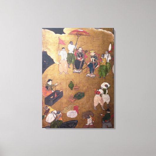 De aankomst van de Portugezen in Japan 3 Canvas Afdruk (Voorkant)