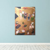 De aankomst van de Portugezen in Japan 3 Canvas Afdruk (Insitu (Houten vloer))