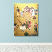 De aankomst van de Portugezen in Japan Canvas Afdruk (Insitu (Houten vloer))