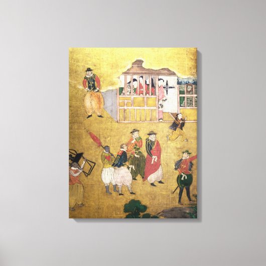 De aankomst van de Portugezen in Japan Canvas Afdruk (Voorkant)