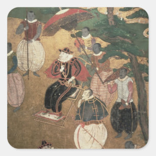 De aankomst van de Portugezen in Japan Vierkante Sticker
