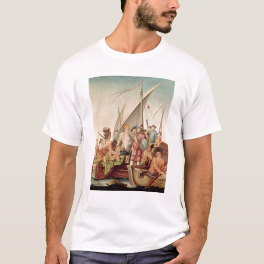 De aankomst van Hernando Cortes in Mexico T-shirt (Voorkant)