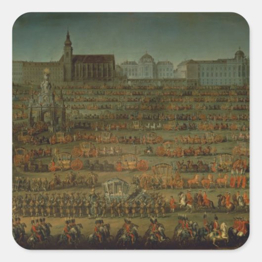 De aankomst van Isabella in Parma Vierkante Sticker (Voorkant)