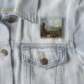 De aankomst van Louis-Philippe in Windsor Vierkante Button 5,1 Cm (In situ)