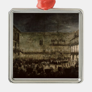 De aankomst van prinses Amelia van Saksen in een a Metalen Ornament