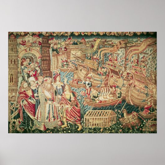 De aankomst van Vasco da Gama in Calcutta Poster (Voorkant)