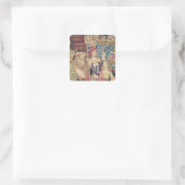 De aankomst van Vasco da Gama in Calicut Vierkante Sticker (Tas)