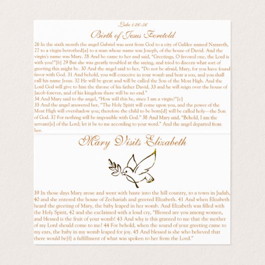 De Aankondiging (2) - Gebed Kaart Visitekaartje (Binnenkant ongevouwen)