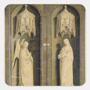 De Aankondiging, buitenpaneel van de Triptych Vierkante Sticker