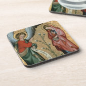 De aankondiging, c.1330 (olie op het paneel) drankjes onderzetter (Linkerzijde)