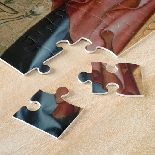 De aankondiging, c.1330 (olie op het paneel) legpuzzel (Zijkant)