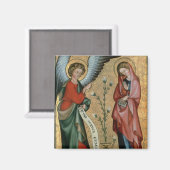 De aankondiging, c.1330 (olie op het paneel) magneet (Voorkant / Achterkant)