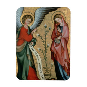 De aankondiging, c.1330 (olie op het paneel) magneet