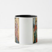 De aankondiging, c.1330 (olie op het paneel) mok (Midden)