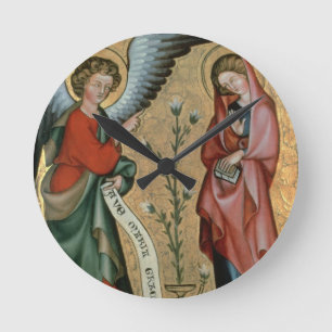 De aankondiging, c.1330 (olie op het paneel) ronde klok