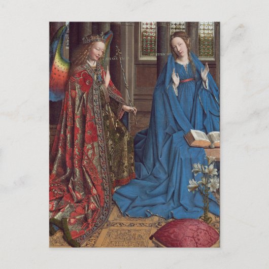 De aankondiging, c. 1434 - 36 (olie op canvas) briefkaart (Voorkant)