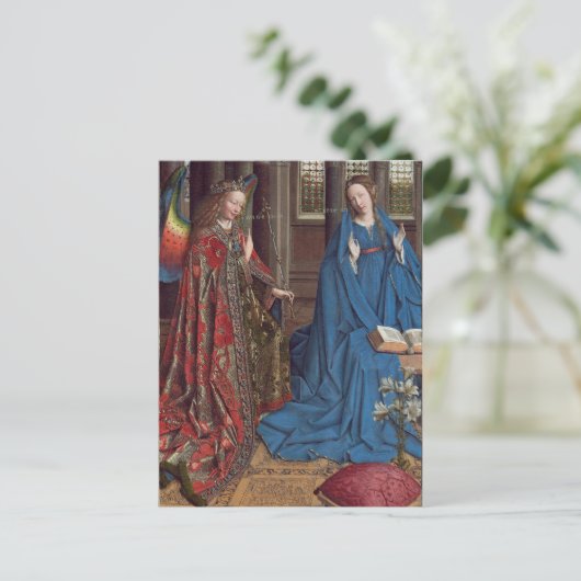 De aankondiging, c. 1434 - 36 (olie op canvas) briefkaart (Staand voorkant)