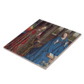 De aankondiging, c. 1434-36 (olie op doek) tegeltje (Zijkant)